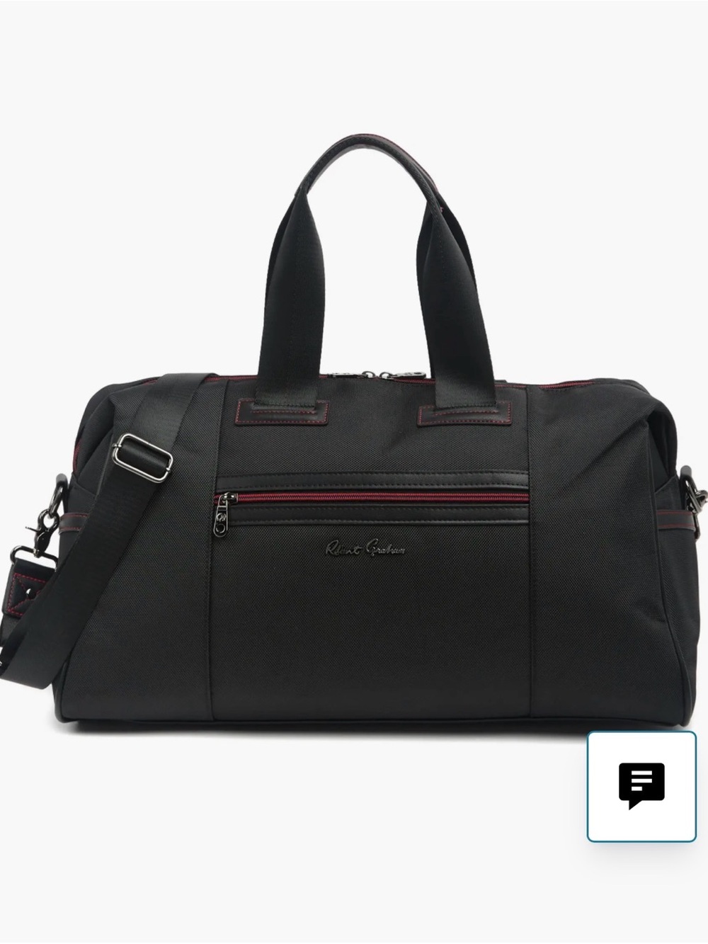 Robert Graham Black Duffel Bag with Red Trim